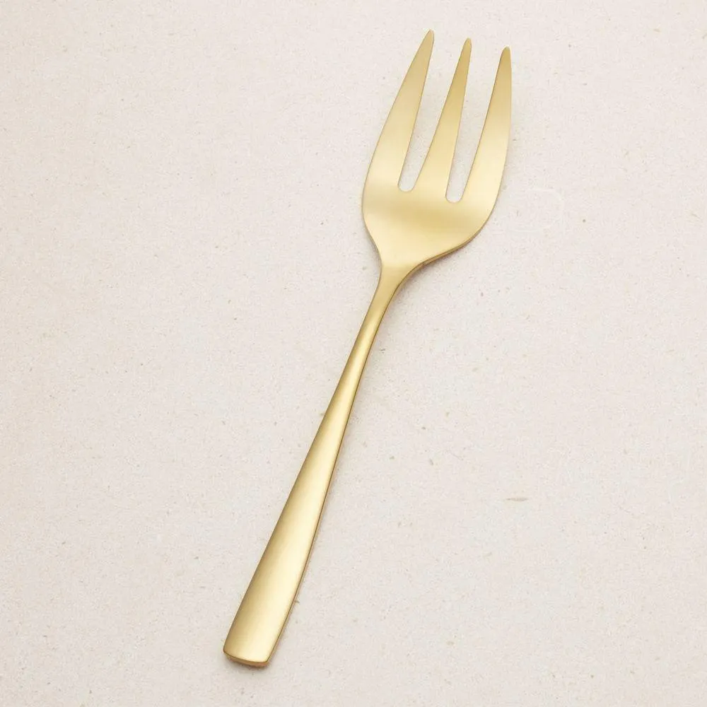 Tenedor para Servir Dorado