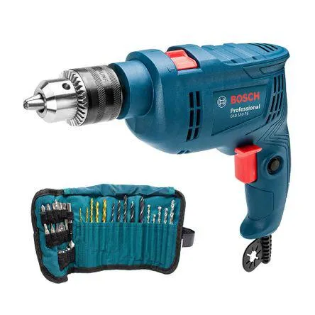 Taladro percutor GSB 550 + Set 34 piezas