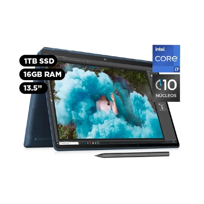 Laptop HP Spectre 13.5" Windows 11 Intel Core i7 13a Gen 10 Núcleos 16GB 1TB 14-EF2000LA