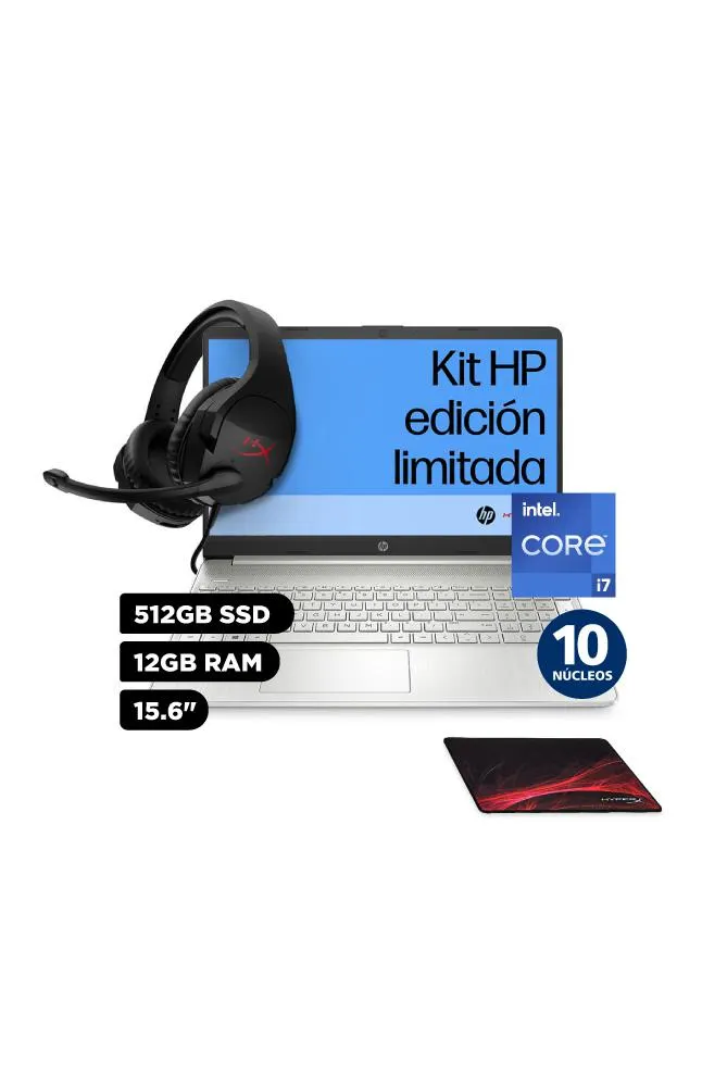 Laptop HP 15.6" Windows 11 Intel Core i7 12a Gen 10 Núcleos 12GB 512GB SSD 15-DY5010LA