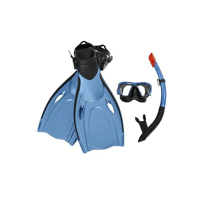 Conjunto Tubo y Aletas Buceo Bestway 43-48 Azul