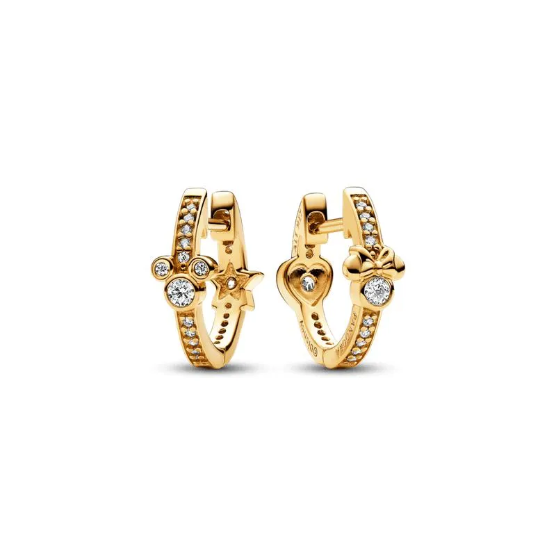 Aretes de Aro Mickey Mouse y Minnie Mouse de Disney