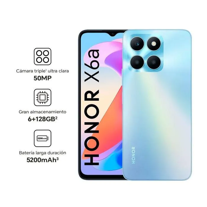 Celular Honor X6A WOODY-L33D 4GB 128GB 6" Sky Silver