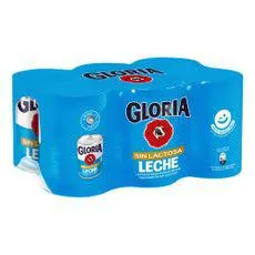 Sixpack Leche Ultrafiltrada Gloria Sin Lactosa Lata 395g