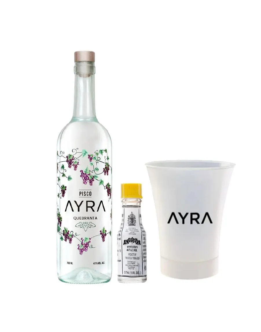 AYRA QUEBRANTA 750ML ANGOSTURA AROMATIC BITTER 3.7ML VASO
