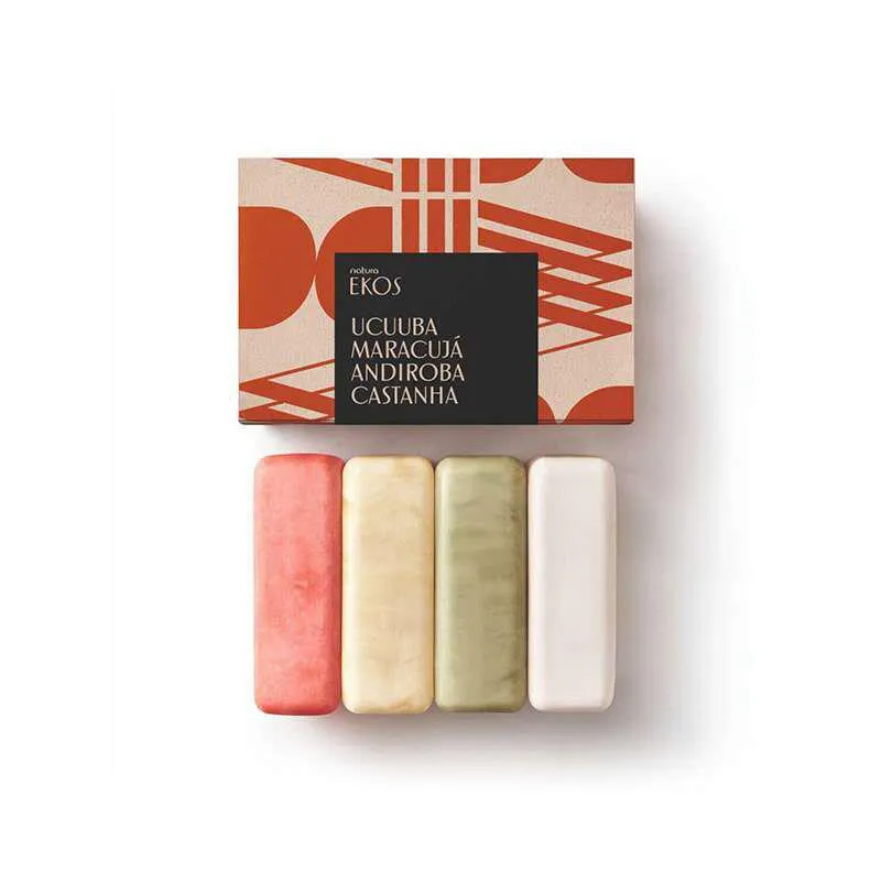 Ekos Jabones en barra puro vegetal cremosos Caja con 4 unidades de 100 g c/u