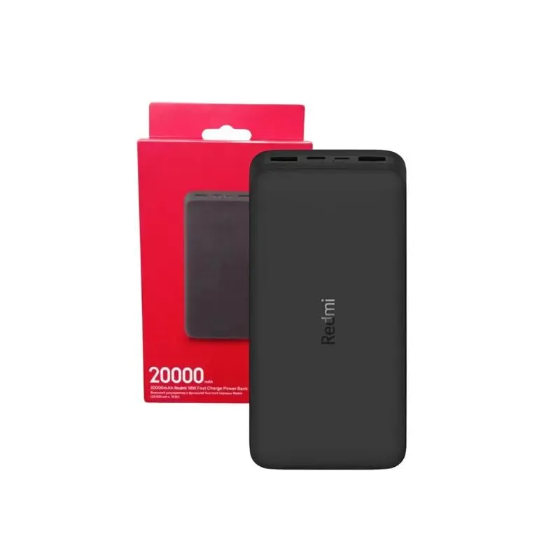 Power Bank 20000mAh 18W Cargador Negro Portatil Carga Rapida