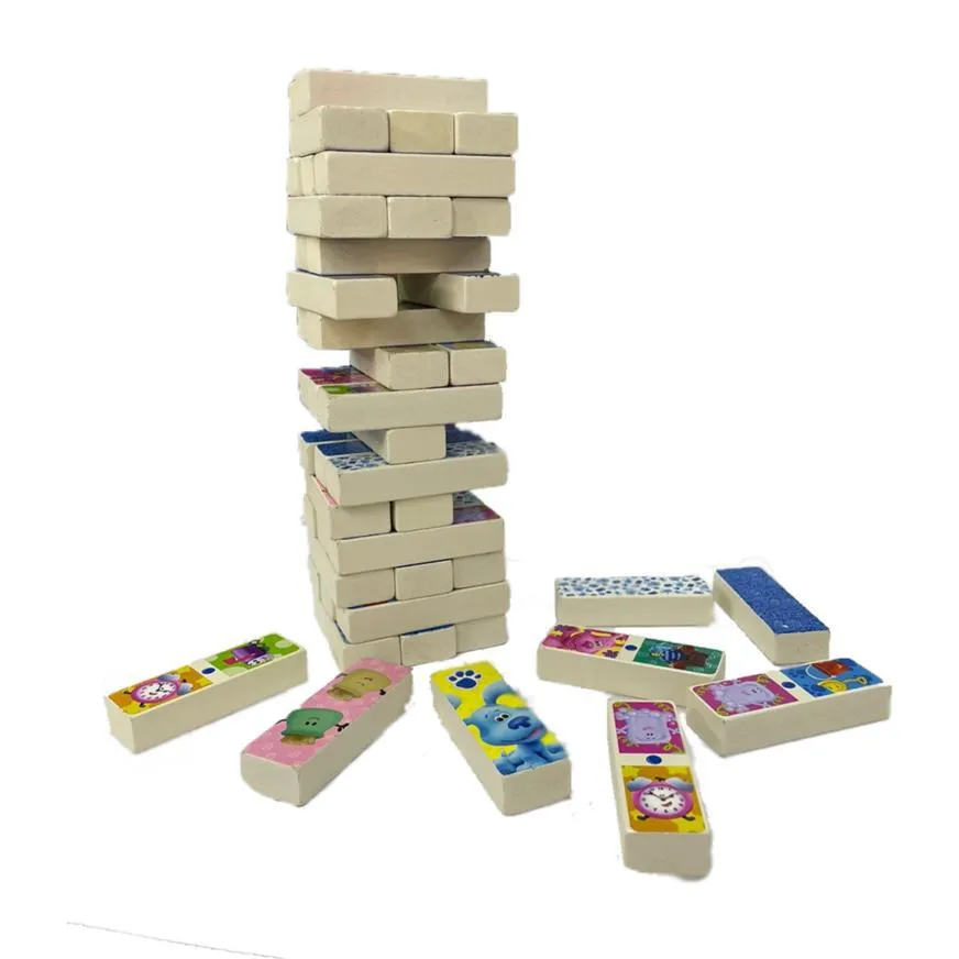 Blues Clues Set De Juego 3 En 1 Jenga Memoria Y Domino