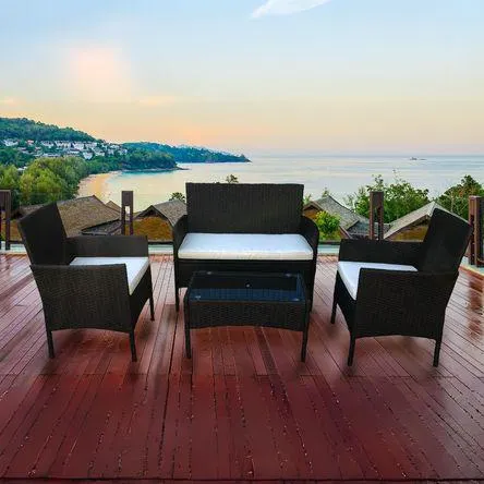 Set de terraza Larisa 1 sofá + 2 butacas + mesa