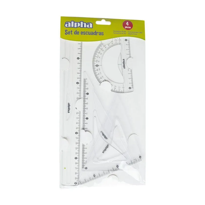 Estuche Alpha De Escuadras x30 cm M/M Cristal