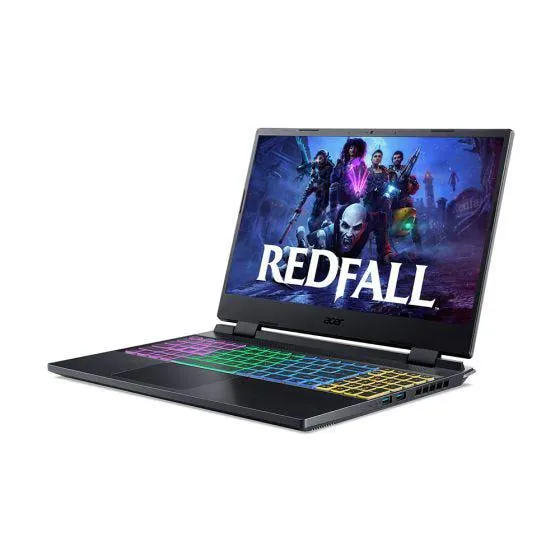 Laptop Gamer Acer de 15.6", modelo AN515-58-51HS, tarjeta gráfica GeForce RTX 4050, procesador Intel Core i5-12450H, 8GB RAM, disco sólido de 512GB, cámara web 720px HD, entrada USB, HDMI y tipo C, Windows 11, Wifi, para gamers.