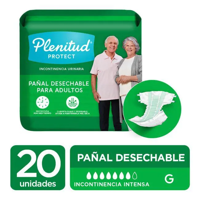Pañal para Adulto PLENITUD Classic Talla G Paquete 20un