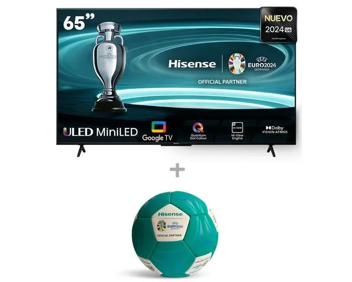 Televisor Hisense Smart TV 65" ULED 4K UHD 65U6N + PELOTA HISENSE - EURO 2024