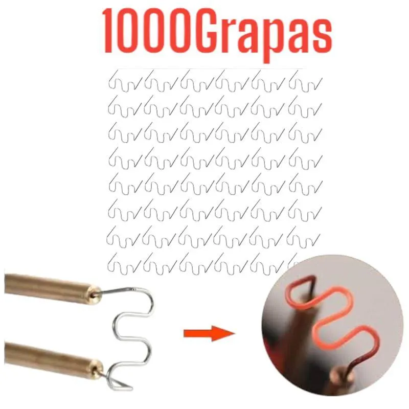 Set 1000Grapas Clavos de Soldadura de 08mm Grapa Ondulada Precortada