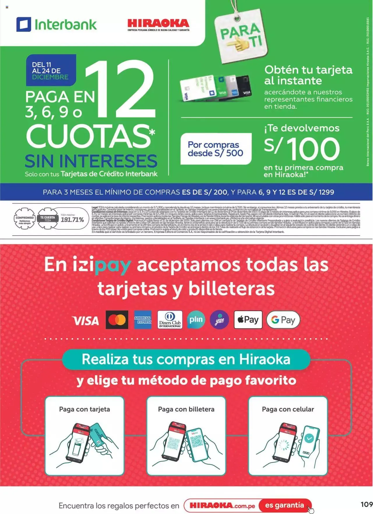 Catalogo de Catálogo Hiraoka 12 de diciembre al 31 de diciembre 2023 - Pag 109