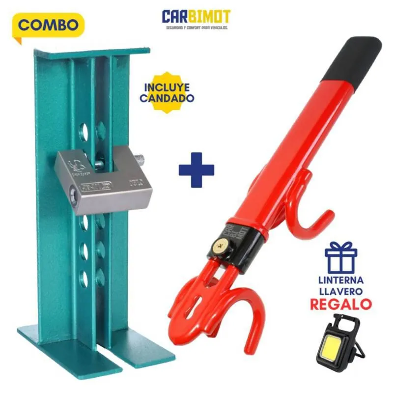 SEGURO BLOQUEO TRABA PEDAL VOLANTE TIMON ANTIRROBO VEHICULOS