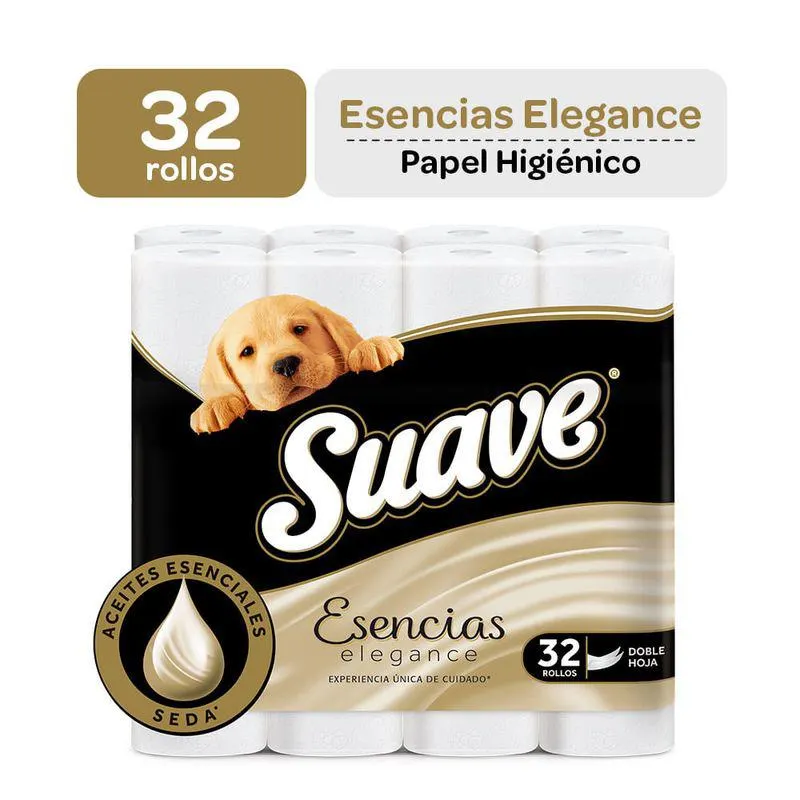Papel Higiénico Doble Hoja Suave Esencias Elegance 32un