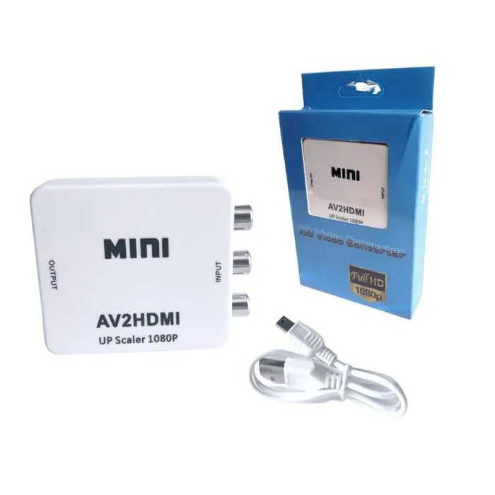 Adaptador Convertidor RCA a HDMI con Audio 1080p Blanco