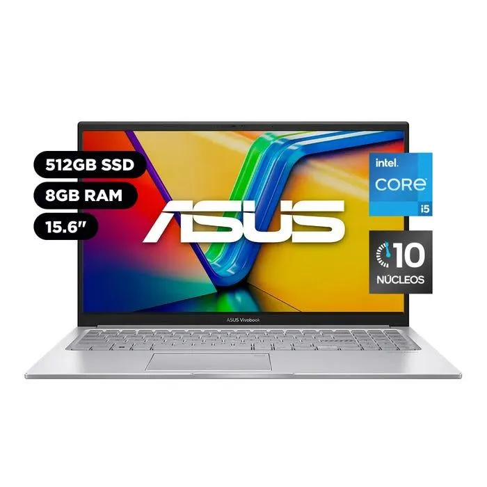 Laptop Asus Vivobook 15.6" Intel Core i5 12a gen 10 núcleos 8GB 512GB SSD X1504ZA-NJ339W