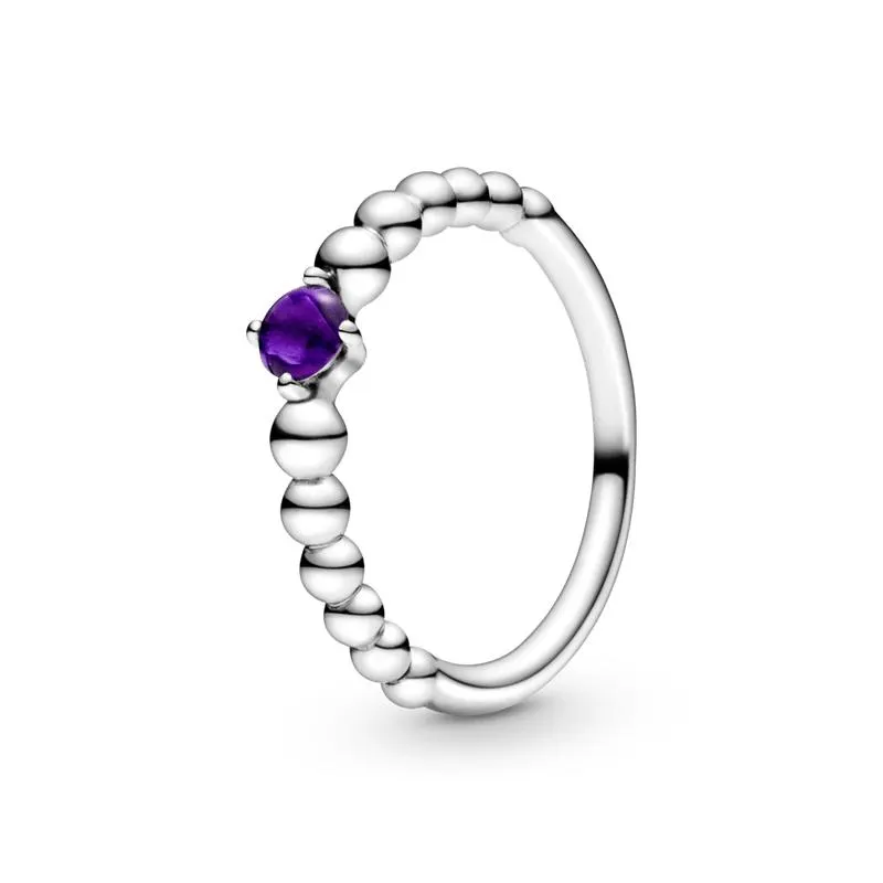 Anillo de abalorios Morado Pandora Signature
