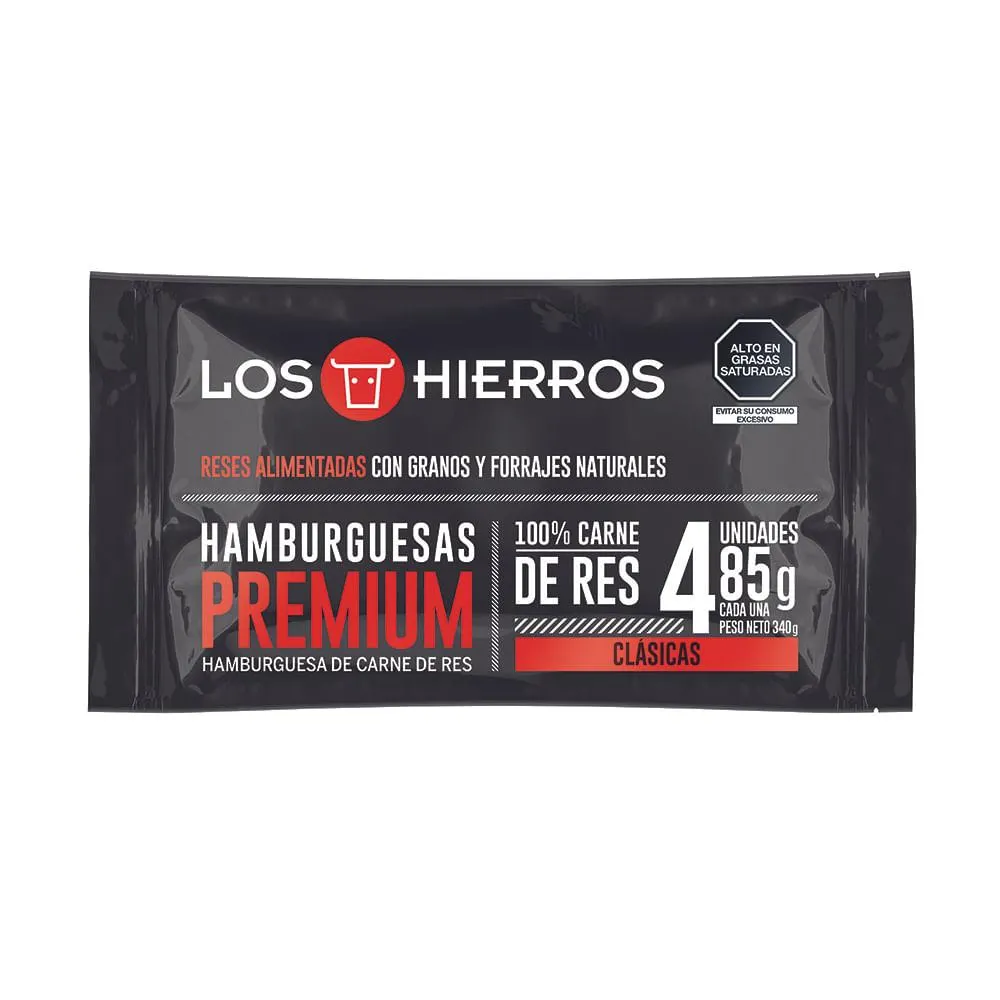 Hamburguesa de res premium clásica x 340 gr.