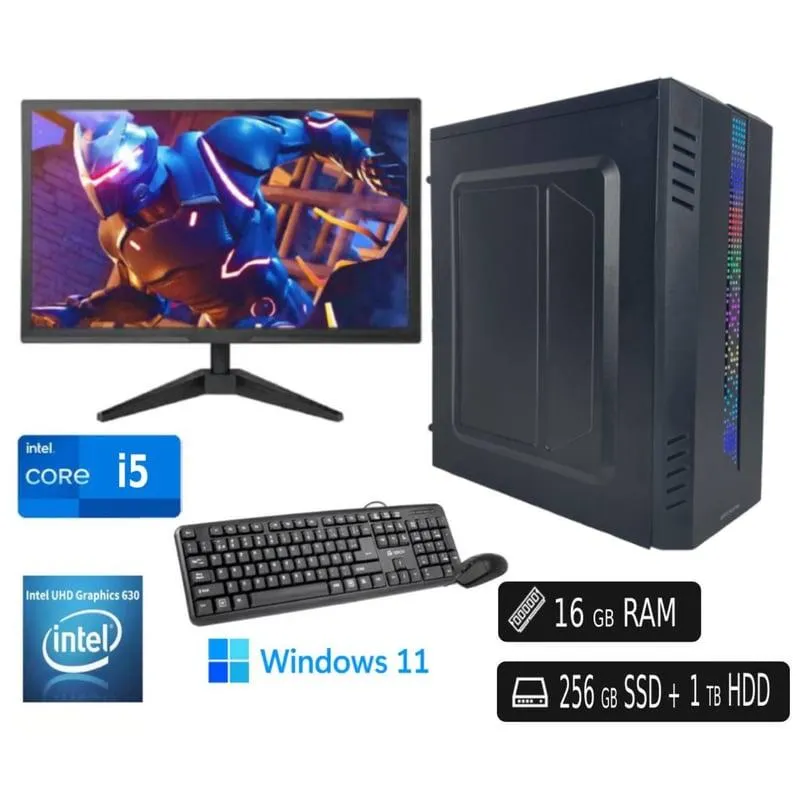 COMPUTADORA PC Intel Core i5 16GB 256GB SSD 1TB HDD Monitor LED 22