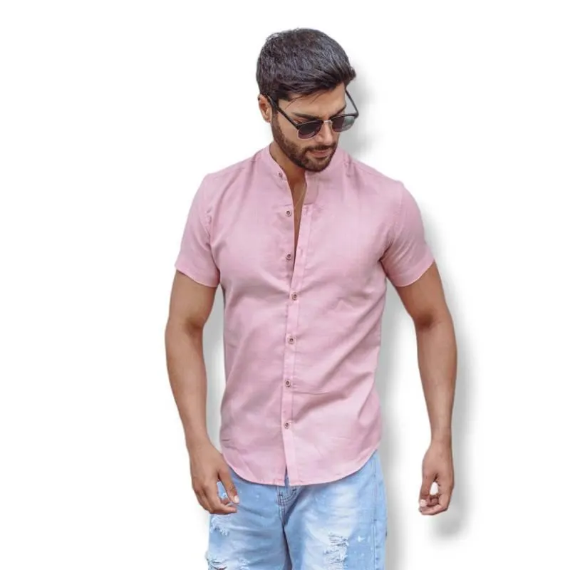 CAMISA LINO CUELLO NERU MANGA CORTA HOMBRE ISAGUE