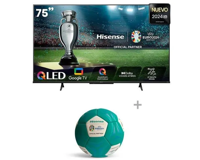 Televisor Hisense Smart TV 75" QLED 4K 75Q6N + PELOTA HISENSE - EURO 2024