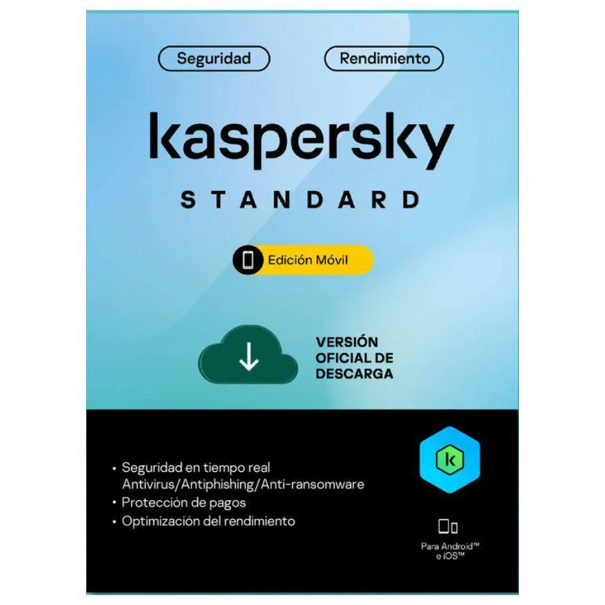 Antivirus Kaspersky Standard Mobile 1 Dispositivo 1 Año (Android-Ios)