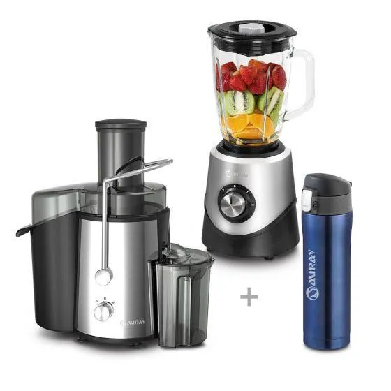 Licuadora Miray LM-125V 1.5 L + Extractor de Jugo Miray EM-41 + Termo Miray 450 ml TM-A450A