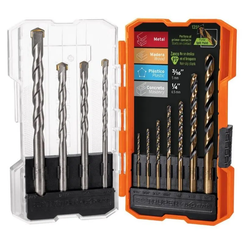 Juego de Brocas para Metal y Concreto 11 Piezas Truper