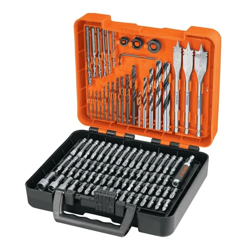 Brocas y puntas para taladro 100 piezas dados, paletas MULTIUSO truper