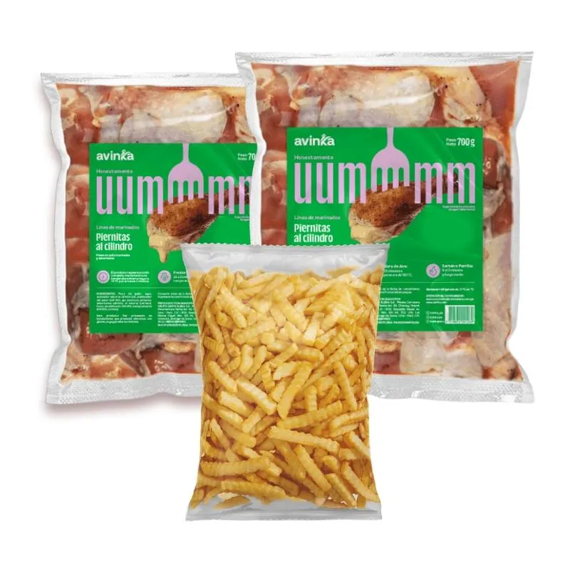 Pack 02 Piernitas al cilindro x 700 g + Papas ondeadas x 450 g
