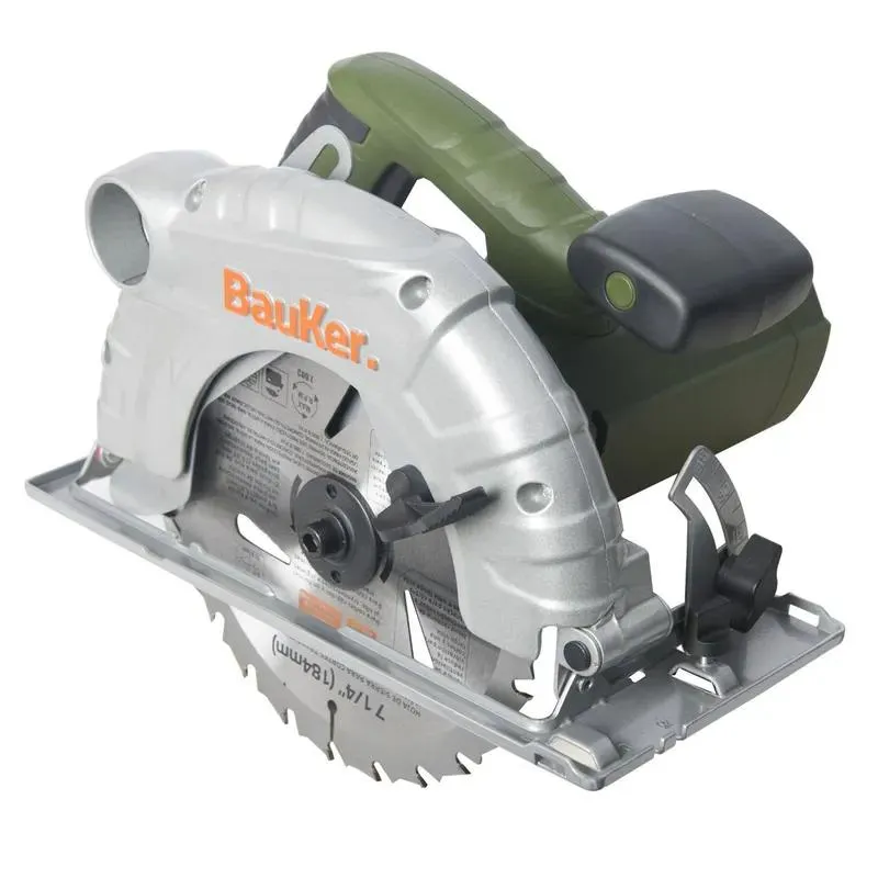 Sierra Circular Eléctrica Bauker 7 1/4" 1500W + 1 Hoja de Sierra