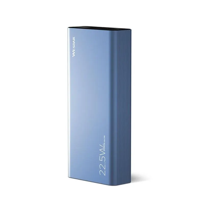Wesdar - Power Bank 20000mAh PD225W Aluminio Pantalla Digital - Azul