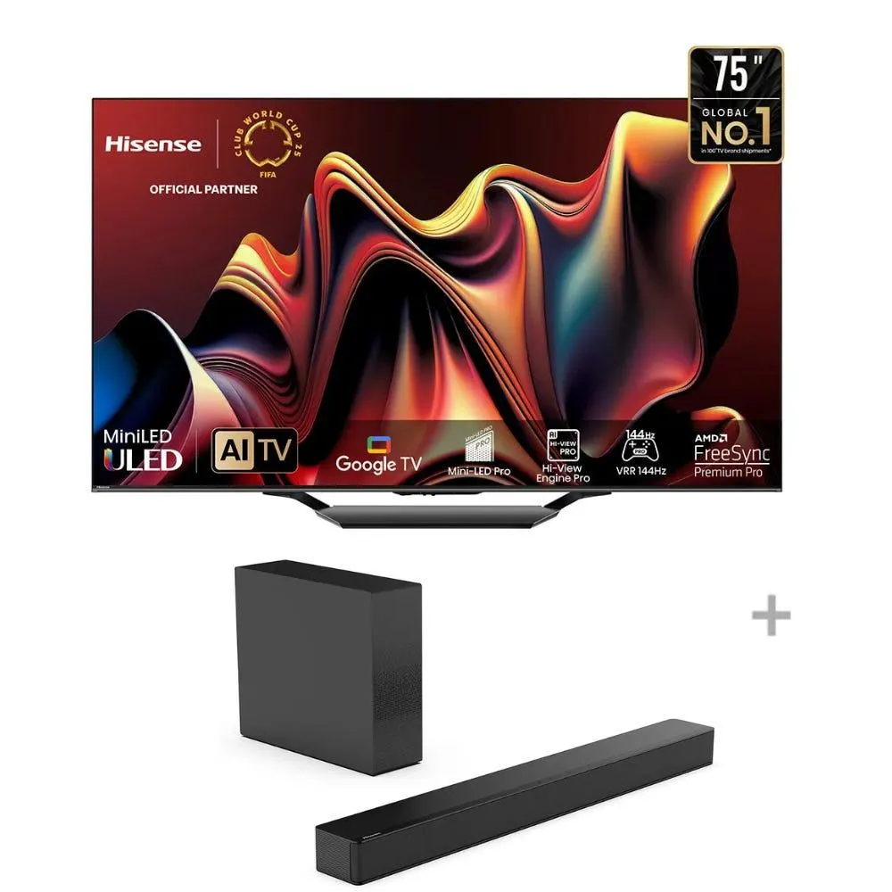 Televisor Hisense Smart TV 75" ULED 4K UHD 75U7N + Hisense Soundbar HS2100 2.1CH 240W