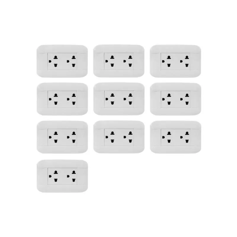 Pack 10 Tomacorrientes Doble P/T Phoenix Blanco