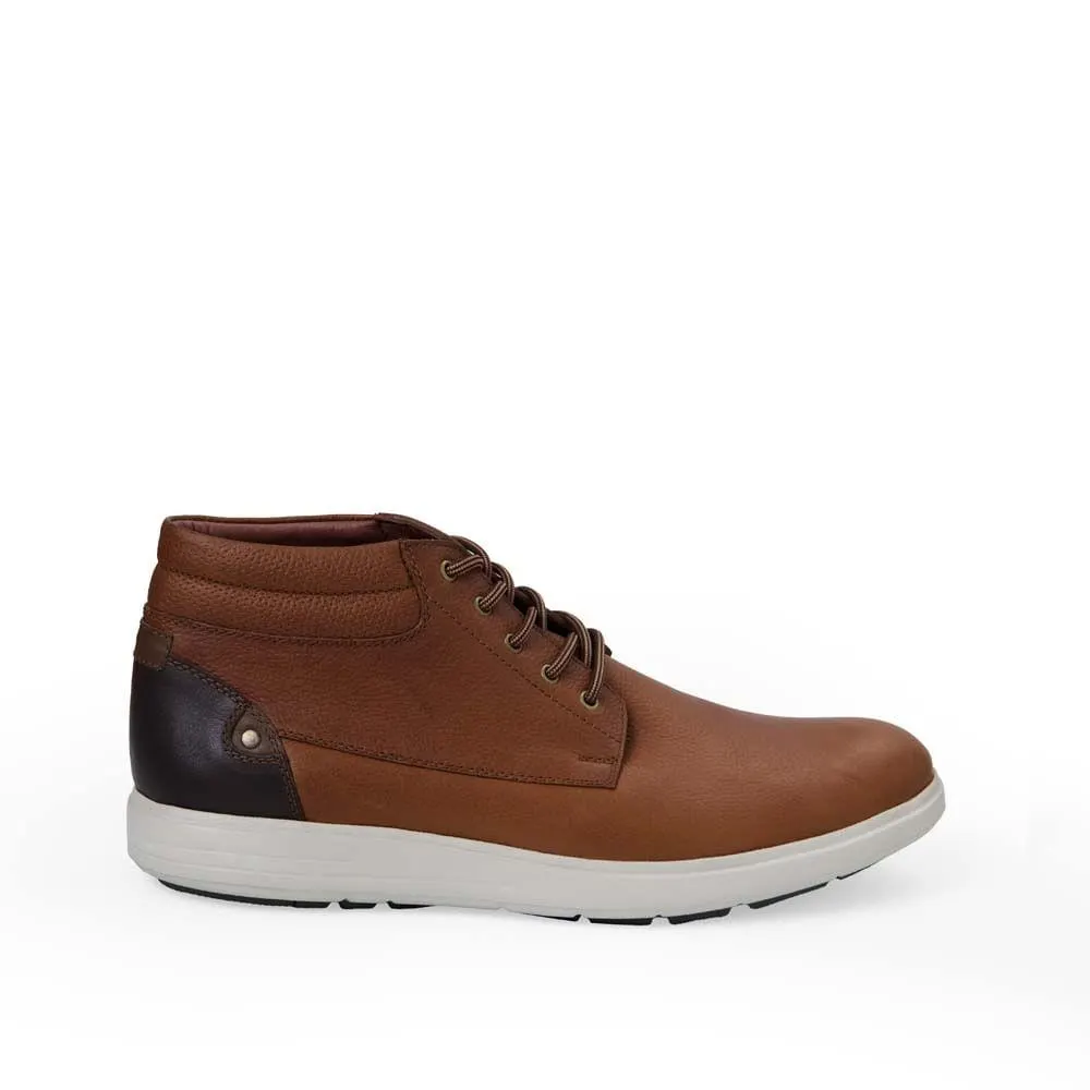 Botín Derby Casual ANGELO-2538 Miel Viale Homme Cuero