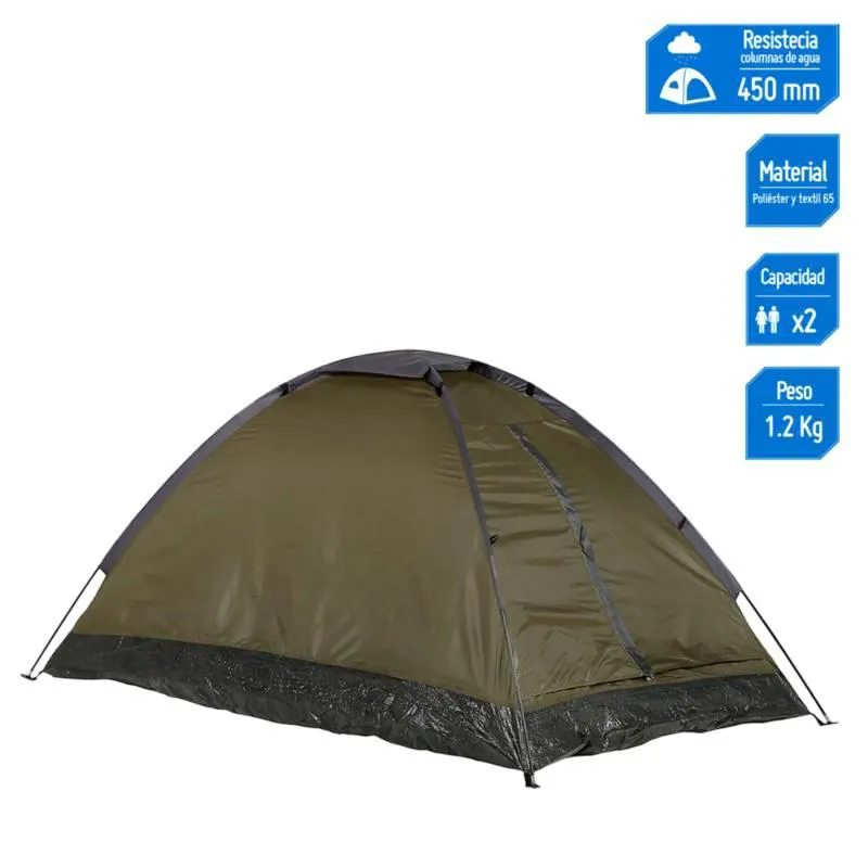 Carpa Iglú Domepack 2 Personas Klimber Plomo/Verde