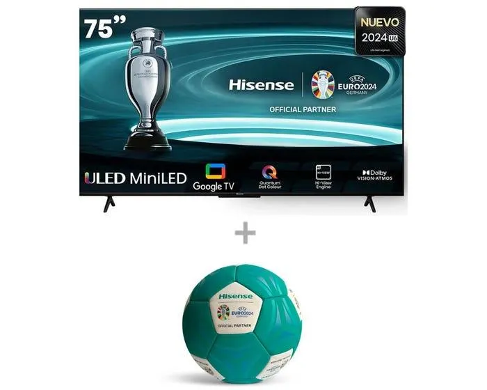 Televisor Hisense Smart TV 75" ULED 4K UHD 75U6N + PELOTA HISENSE - EURO 2024