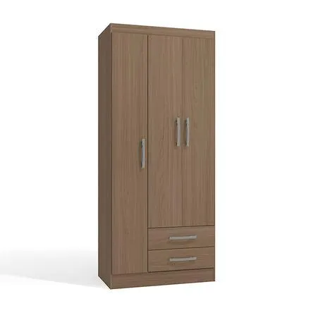 Ropero Cali 3 Puertas 2 Cajones 4 Repisas MDP Nature Orange