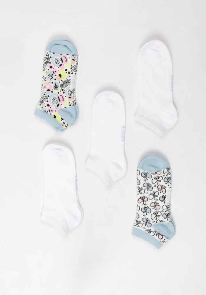 PACK 5 MEDIAS MUJER ALGODÓN CELESTE - 99MP5120