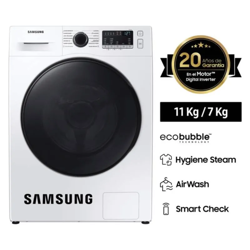Lavaseca Samsung 11/7 Kg WD11T4046BE Blanco