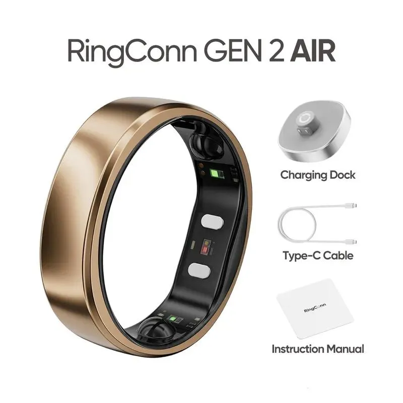 Anillo inteligente RingConn Gen 2 Air Dune Gold, Tamaño 7