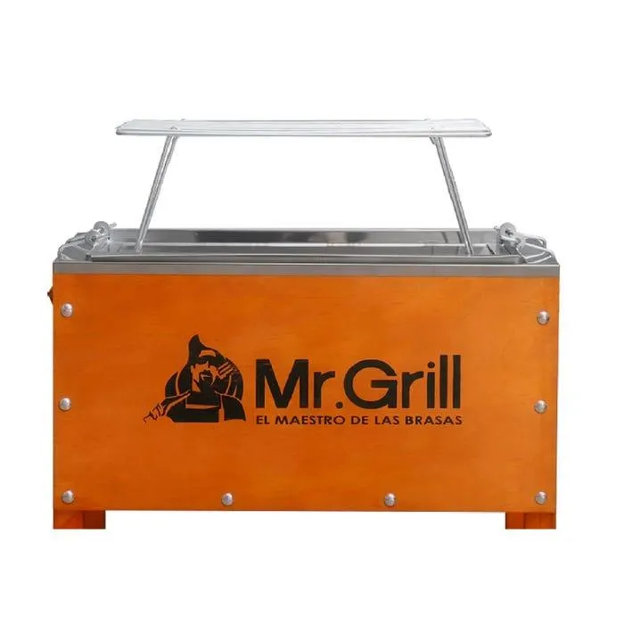 Caja China Mr Grill Mini Nogal + Parrilla de Varillas