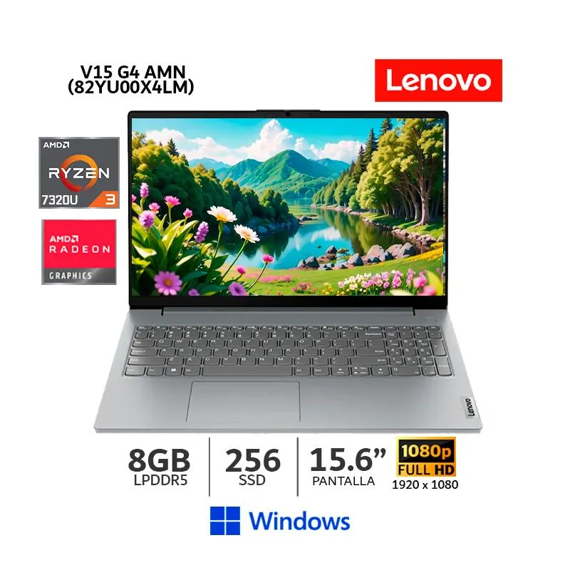 Laptop Lenovo V15 G4 AMN, AMD Ryzen 3-7320U 8GB RAM 256GB SSD 156 FHD Windows 82YU00X4LM