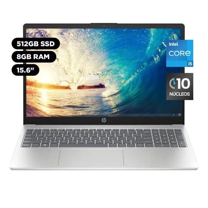 Laptop HP 15.6" Windows 11 Intel Core i5 8GB 512GB SSD 15-FD0048LA Plateado natural
