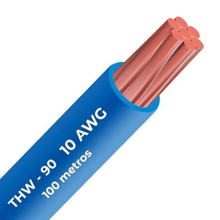 Cable THW-90 450/750 V 10 AWG Celsa Azul 100m