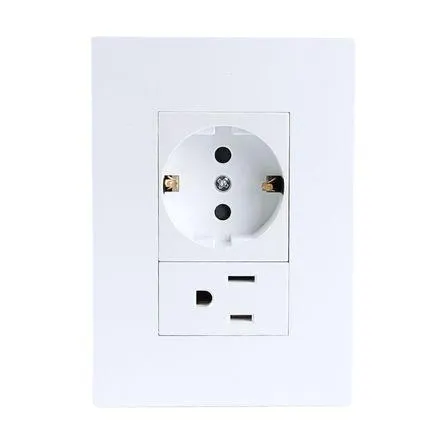 Placa Armada Orange: Toma Schuko + Toma Americana Matte LT Blanco