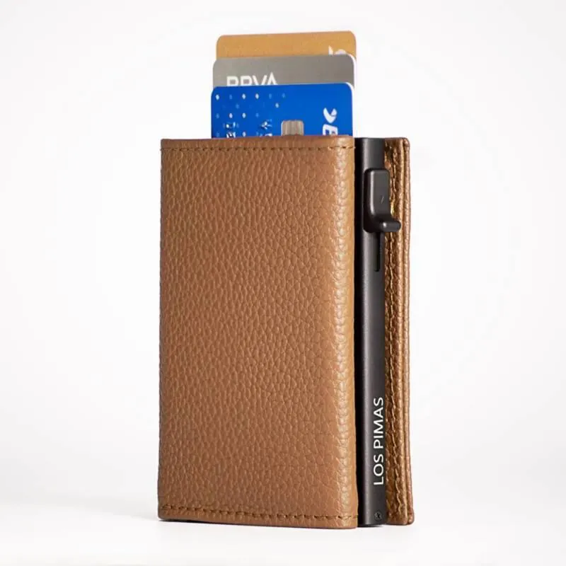 Billetera de cuero genuino con card eject Made in Peru